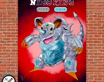 Nidoking (Steel/Ice Type) - Prints & Digital Downloads