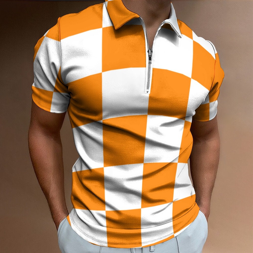Mens Checkered Polo T-Shirt – Modern Fit Short Sleeve Polo Tee main image 0