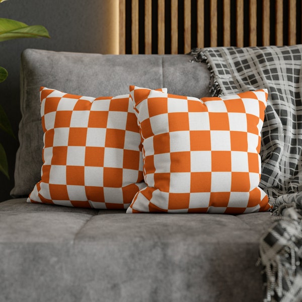 Large Checkerboard Spun Polyester Square Pillow Case