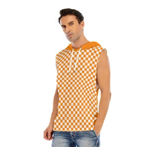 Men&#39;s Checkerboard Hooded Tank Top