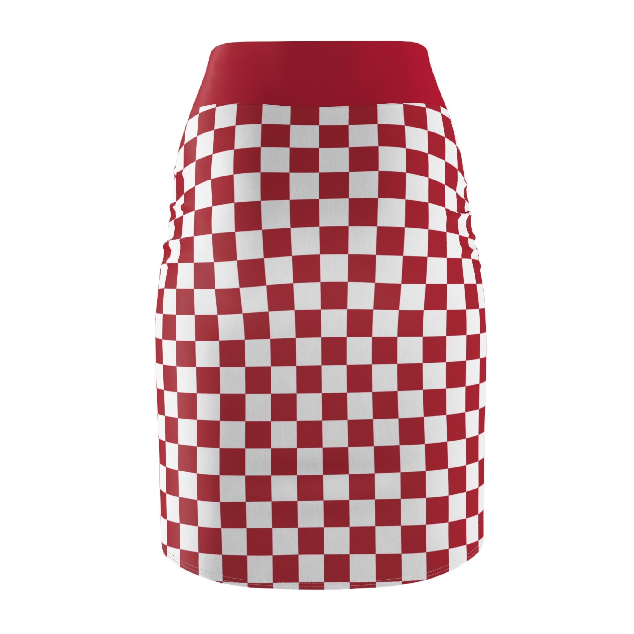 Checkered pencil skirt with glitter