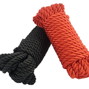 30ft Bondage Rope 1/4 6mm Solid Braid MFP Soft for Shibari Synthetic 