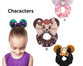 Scrunchie Mouse Ears, Hair Accessories, Characters Theme Party, Headbands, Elastic, Party Favors, Gift Bags