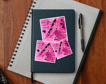 Dark Romance: vinylstickers, geïnspireerd op Butcher & Blackbird, roze glanzende afwerking