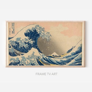 Samsung Frame TV Art Background, The Great Wave (1760-1849) Katsushika Hokusai, Digital Download Art For Samsung Frame TV, Picture Frame Tv