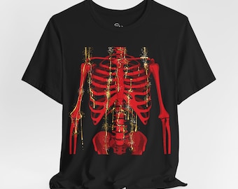 Skeleton Shirt Gothic | Stylish Dark Mood White Skeleton Shirt | Unique Design