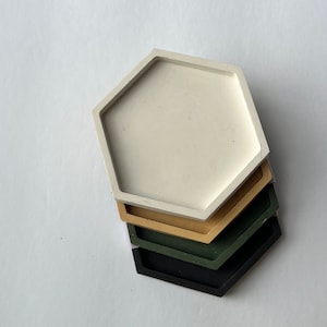 Jesmonite Hexagonal Coasters - Plain Janes