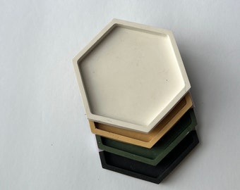 Jesmonite Hexagonal Coasters - Plain Janes