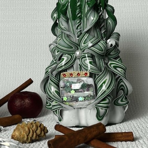 Hand-Carved 6.25 Inch Christmas Candle for Home Decor| Festive Gift for Friends and Family