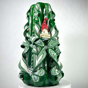 7.2-Inch Tall Hand-Carved Christmas Candles: Elegant Holiday Decor for Your Festive Season