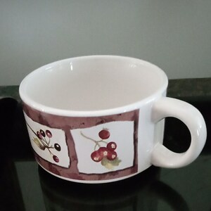 Vintage Stoneware Hand Painted Soup BOWL Mugs