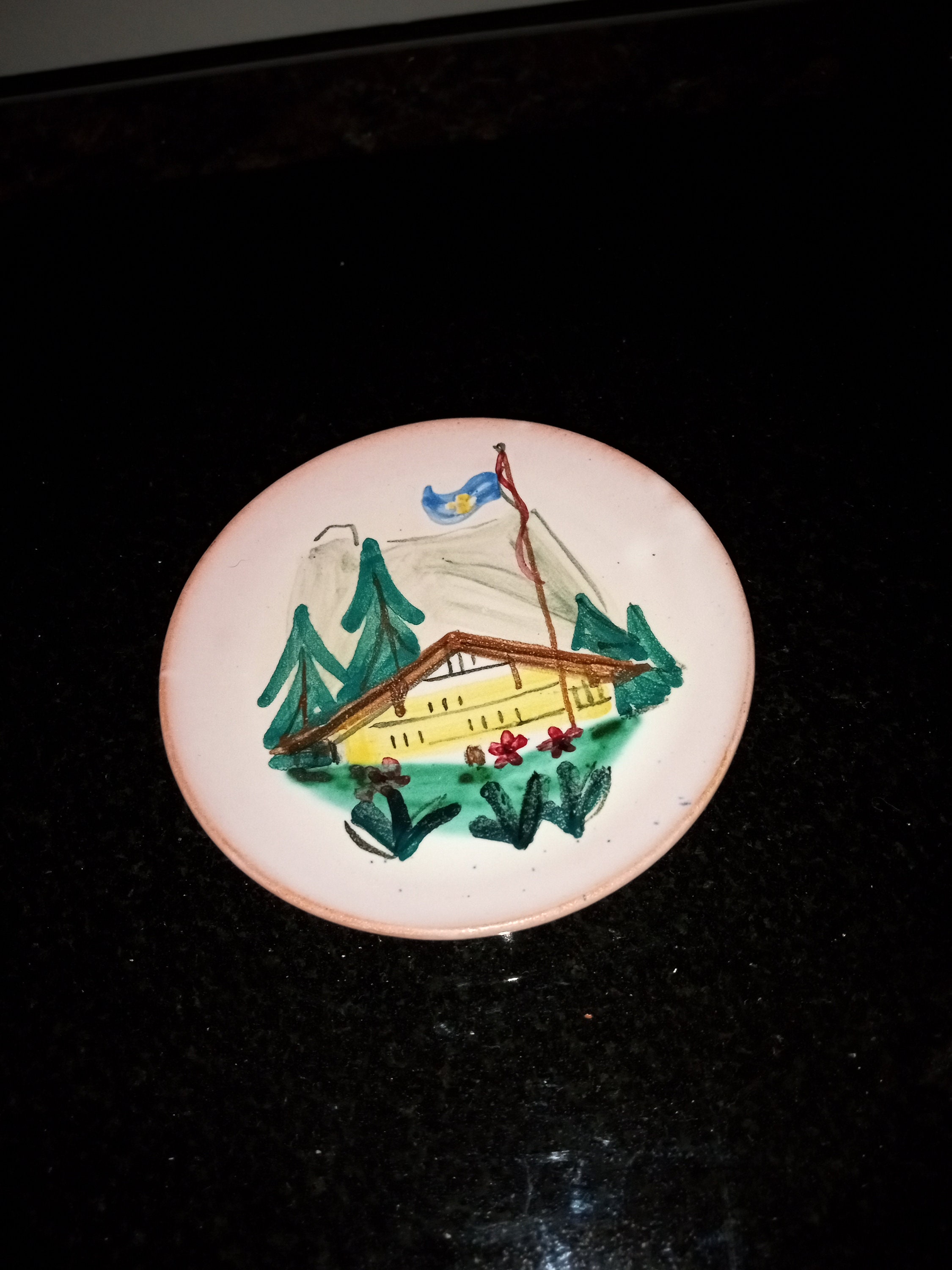 ADELBODEN Hand Painted Decorative Little Plate.