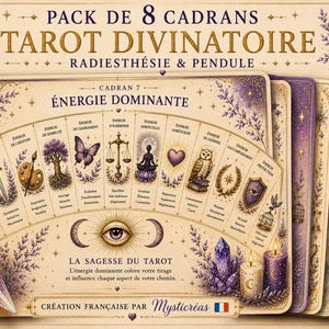 8-Dial Tarot Divination Set | Dowsing Pendulum | Energy Dials | Tarot & Pendulum | Reiki | Digital PDF