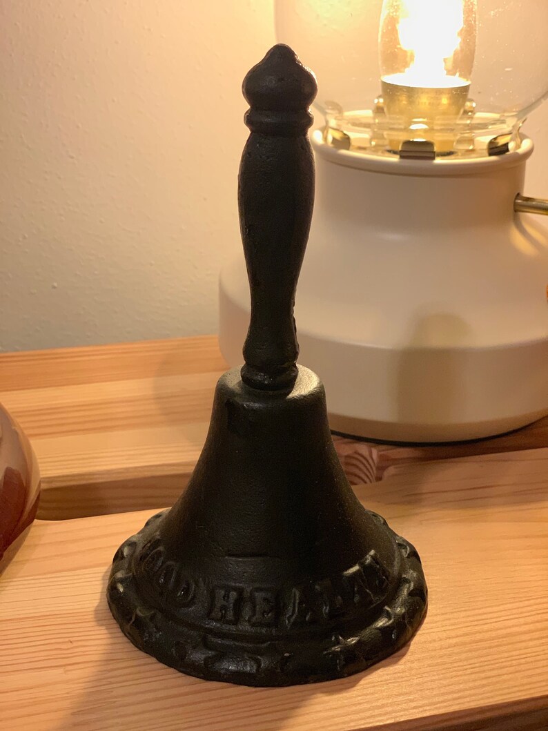 Iron Constitution Black Cast Iron GOOD HEALTH Bell, Vintage or Antique