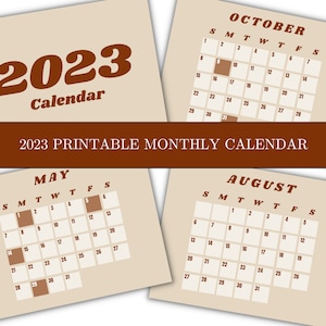 2023 Printable Neutral Retro Calendar