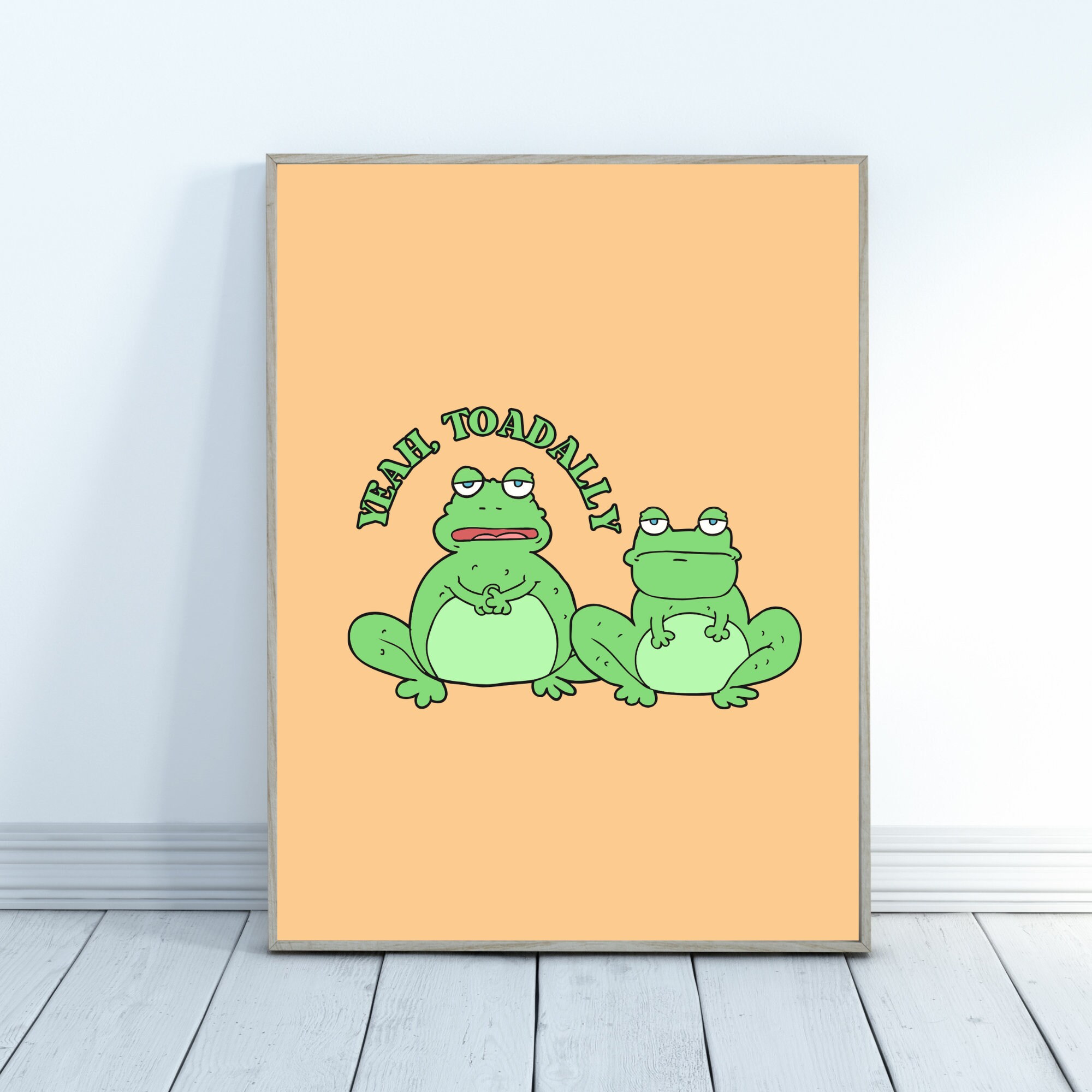 Funny Toad Poster, Retro Frog Printable, Funny Frog Wall Art ...