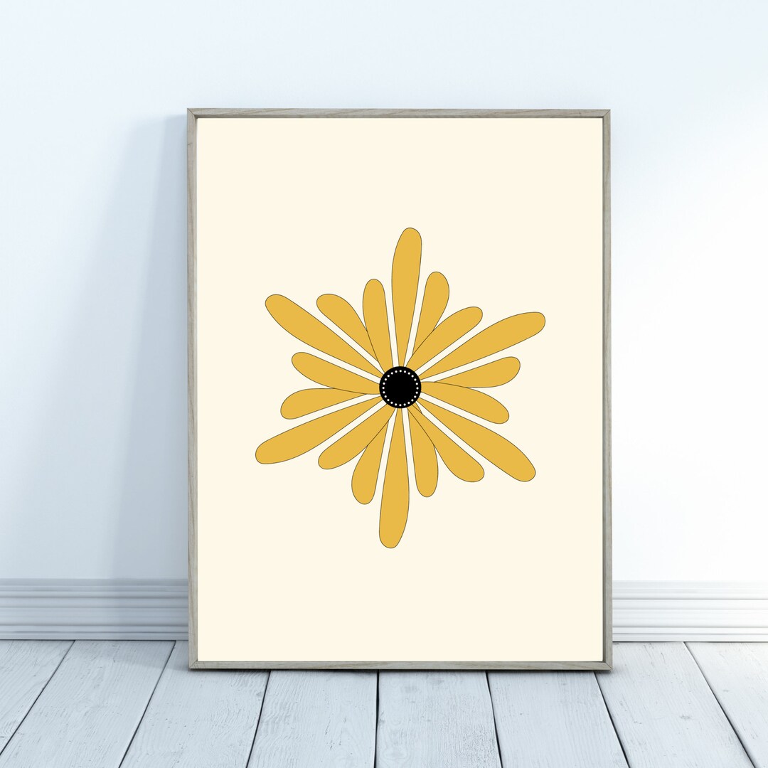 Simple Flower Print, Single Flower Print, Trendy Floral Print, Large Simple Wall Art, Boho