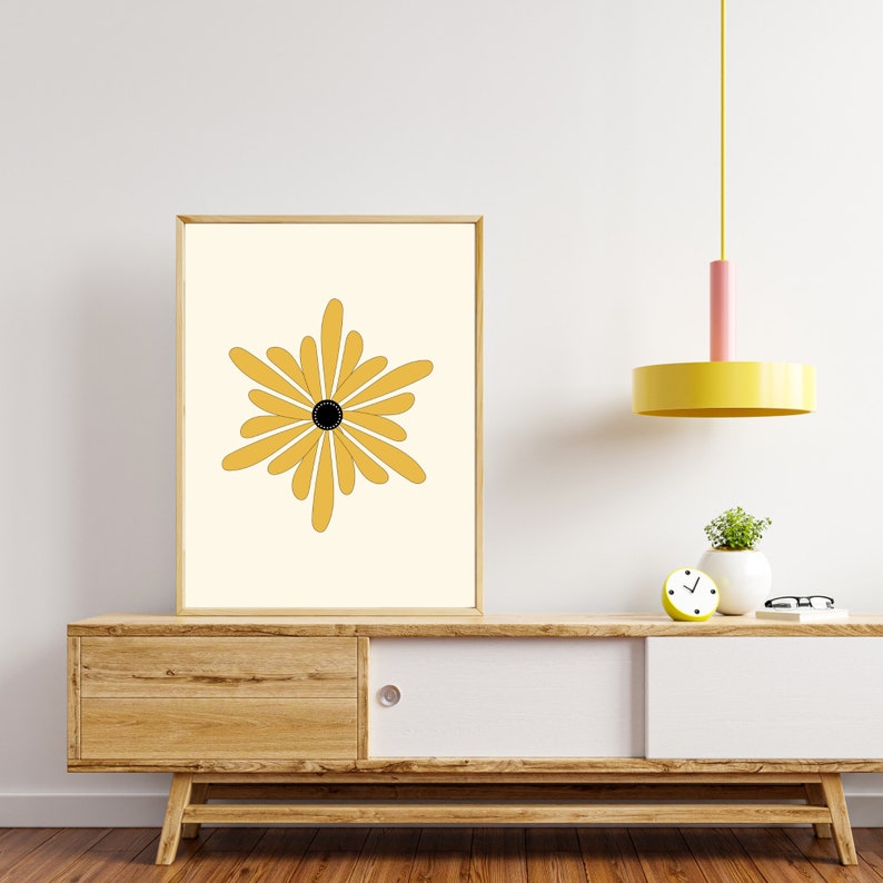 Simple Flower Print, Single Flower Print, Trendy Floral Print, Large