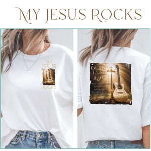 My Jesus Rocks - Prachtig geloofssublimatieontwerp voor shirt voor- en achterkant, kan worden gebruikt voor een draagtas, koffiemok en meer.  PNG-bestand