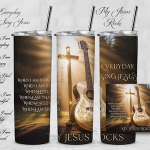 My Jesus Rocks sublimation tumbler wrap.  Show your love for Christian music and how it gets you through each day. High quality JPEG and PNG
