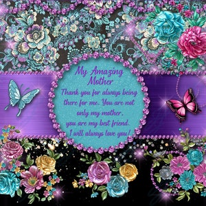 Amazing Mother sublimation wrap.  18 oz water tumbler and 20 oz skinny tumbler high resolution JPEG and PNG files. Great for Mother&#39;s Day.