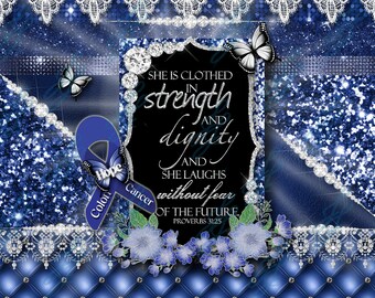 Colon Cancer Awareness sublimation wrap.  High quality JPEG and PNG files for a 20 oz skinny tumbler.
