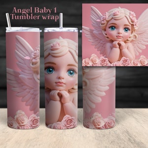 Angel Baby1 - #1 sublimation wrap in an adorable Angel Baby collection.  This is a sublimation tumbler wrap. High quality JPEG and PNG files
