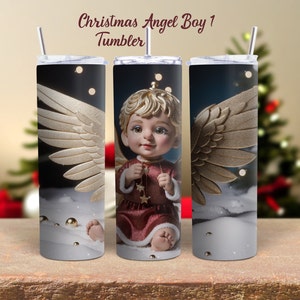Christmas Angel Baby Boy Sublimation Tumbler