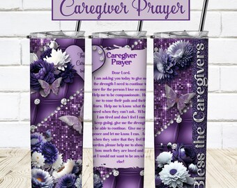 Caregiver Prayer Sublimation Tumbler: Stainless Steel Insulated Tumbler
