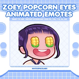 Zoey Popcorn Eyes Animated Emote – KPop Demon Hunters GIF for Streamers & VTubers