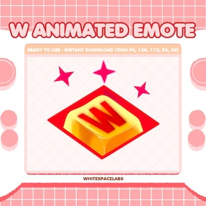 Animated W Emote – Victory Key Twitch & Discord Emote GIF for Streamers