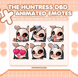 The Huntress Animated Emotes Bundle – 6x Dead by Daylight DBD Twitch Emotes GIF Set