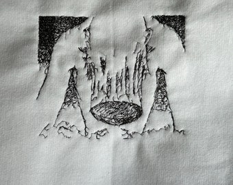 Neon Genesis Evangelion Inspired Embroidered Sweatshirt Lilith Third Impact Mask Melting Black Thread