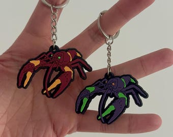 Unit 01 and 02 Evangelion Inspired Rubber Keychain