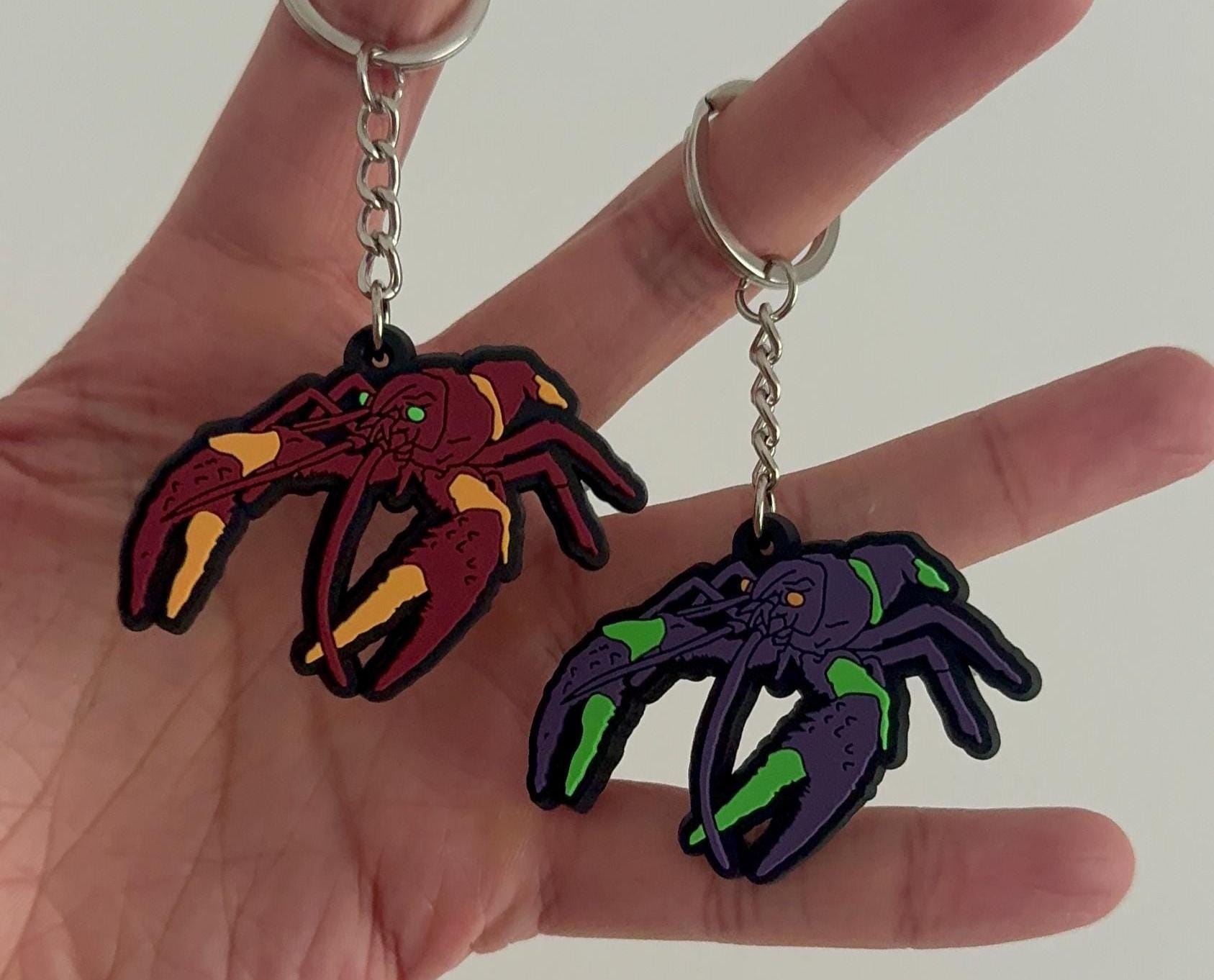 Eva Key Chain Unit 01 and 02 Evangelion Inspired Rubber Keychain - Etsy