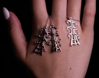 Powerlines Sterling Silver Necklace Serial Experiments Lain Inspired