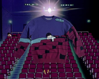 Shinji in The Cinema Jacquard Sweater Neon Genesis Evangelion Inspired