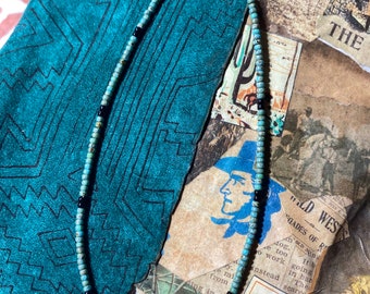 Turquoise Seed Bead Choker - “Creeker”