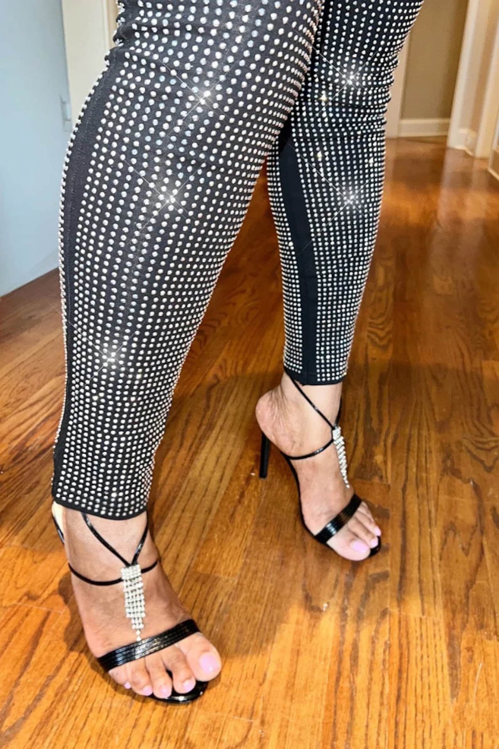 Luxury Rhinestones Leggings for Ladies Etsy