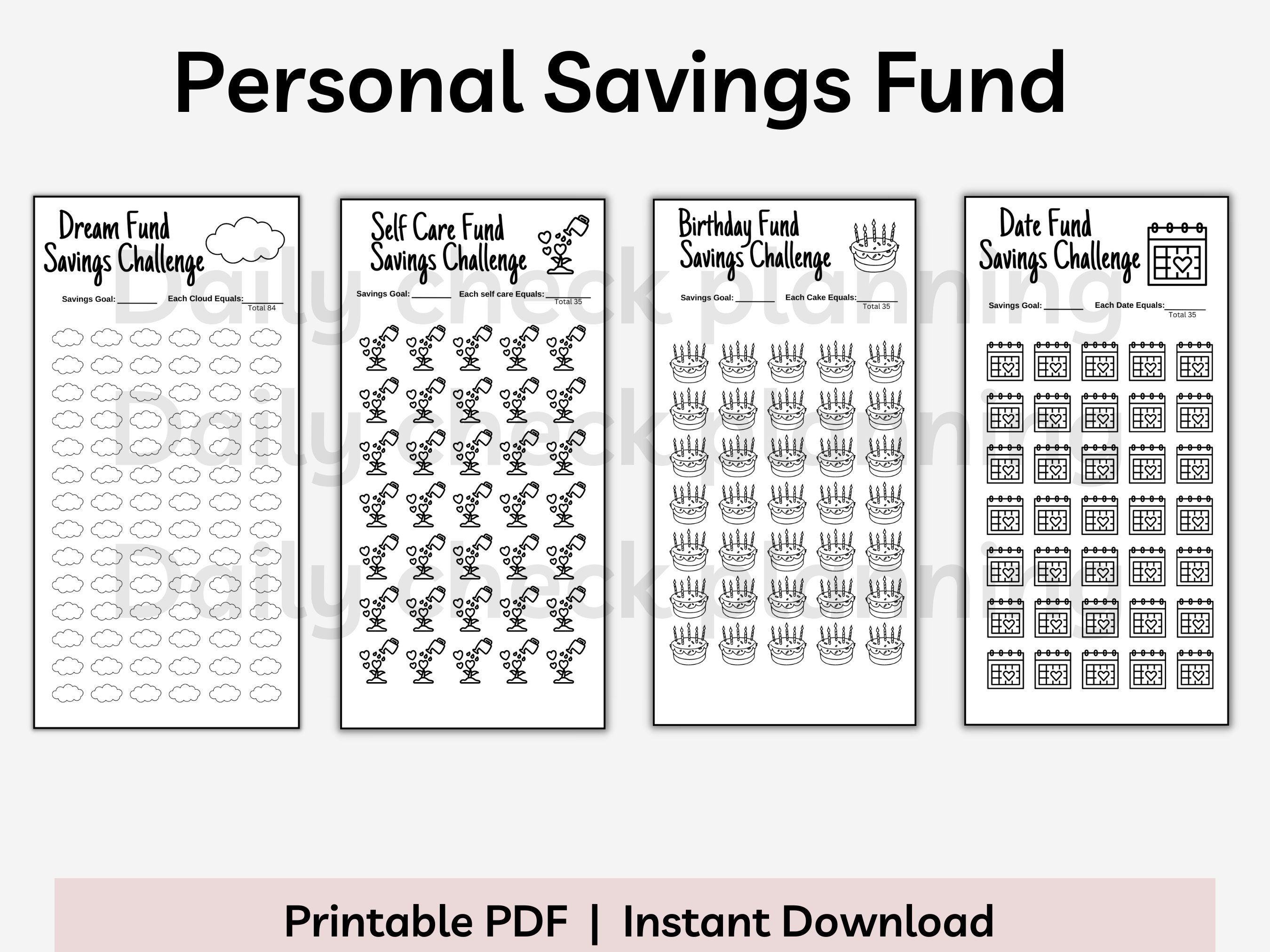 A6 3x6 Savings Fund Challenge Bundle Printable Savings Challenge ...