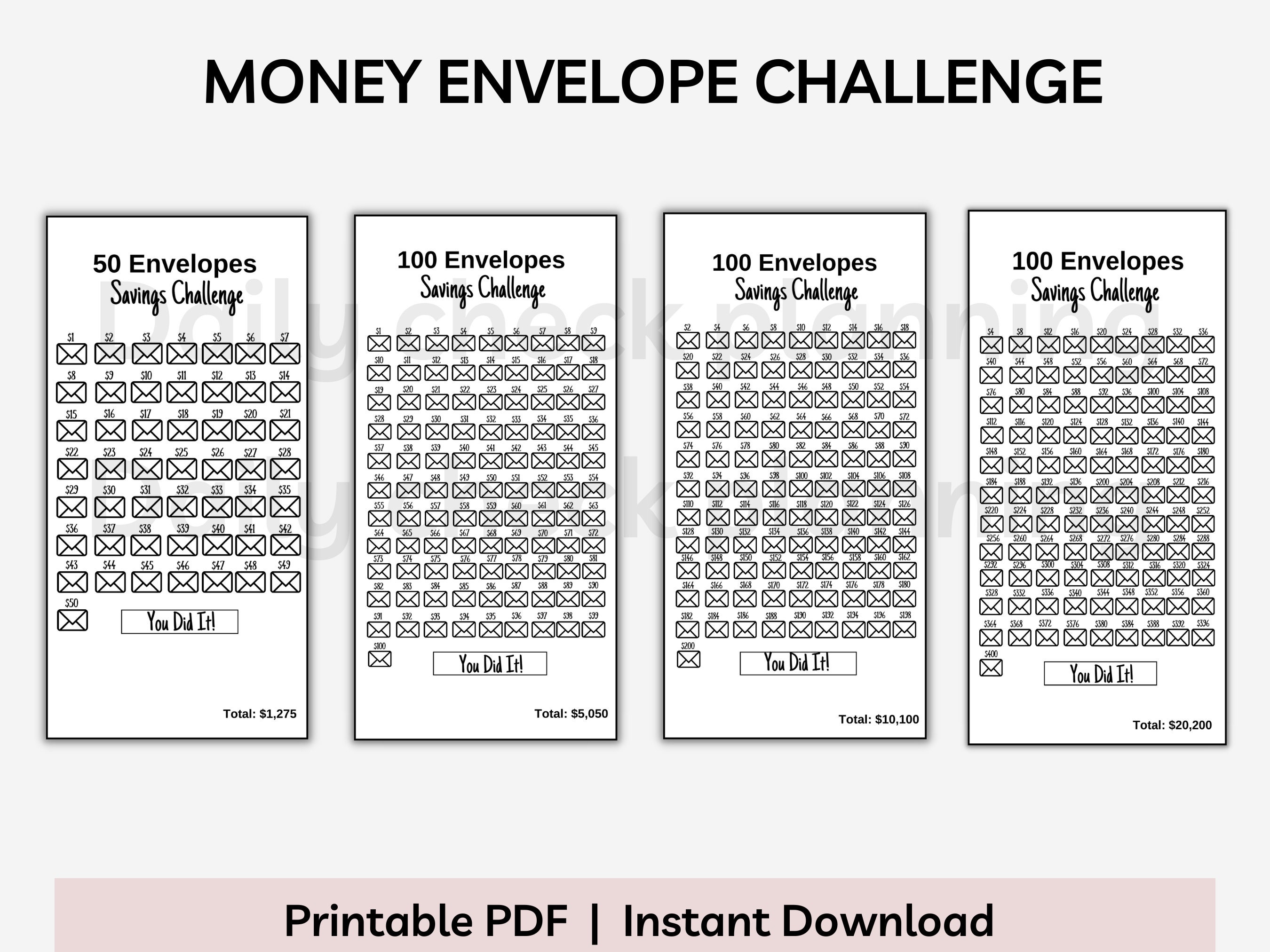 A6 3x6 Money Saving Challenge Bundle, Printable or Digital Pdf. Set of ...