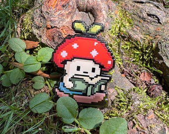 Mushroom Reading Book Enamel Pin 1.5" (Sproutlings)