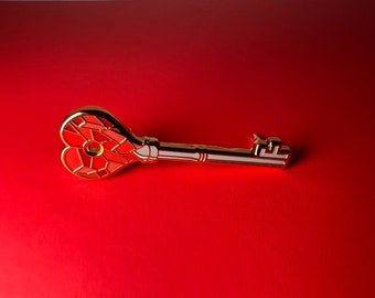 Raccoon City Police Key (Red Heart) |Resident Evil|- 1.5" Hard Enamel Pin