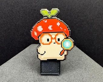 Pin esmaltado de hongo inteligente "brotando" (3,8 cm)