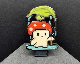 Pin esmaltado de seta con paraguas - Serie Sproutling - 5 cm