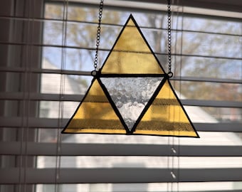 Atrapasueños de vidrieras pequeñas de Zelda Triforce – Zelda (5 pulgadas)