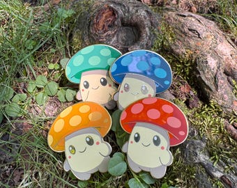 Mushroom Fungi Creature Enamel Pins 1.5" (Sproutlings)