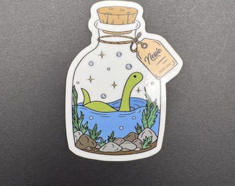 Nessie Lochness Monster Cryptid Terrarium 3" Glossy Sticker