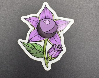 Belladonna Nightshade Flower 3" Glossy Sticker
