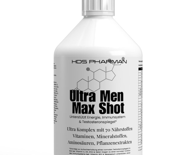 Ultra Men Max Shot – All-in-One Men’s Complex – Testosterone, Energy, Immune System & Muscle Function